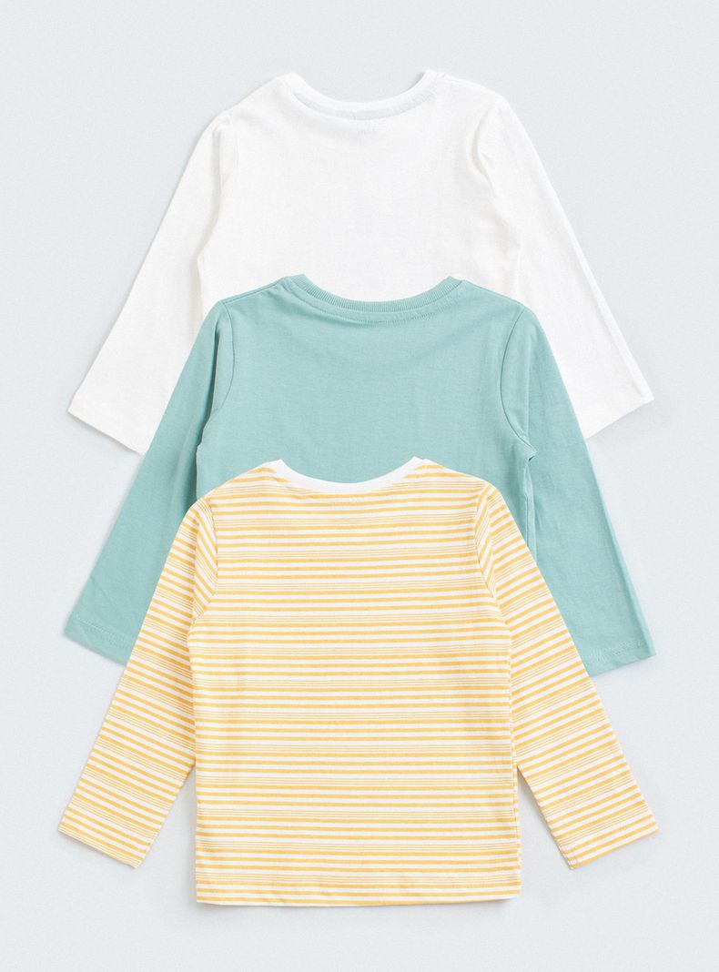 Tripack Polera Manga Larga Cuello Redondo Niño-1
