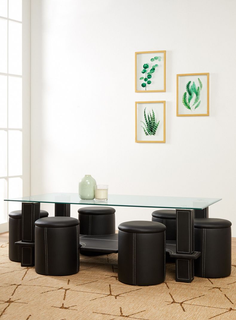 Mesa de Centro 70x130 cm Forest 6 Pisos Black