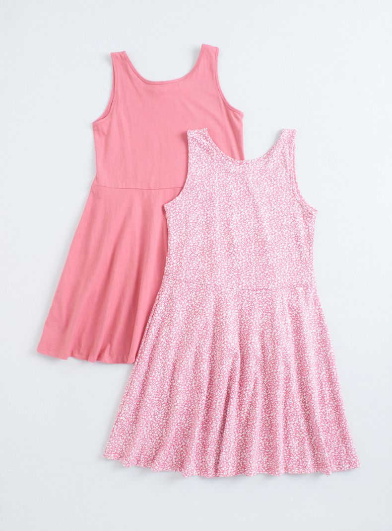 Vestido Bipack Skater Estampado Floral y Frontal-1