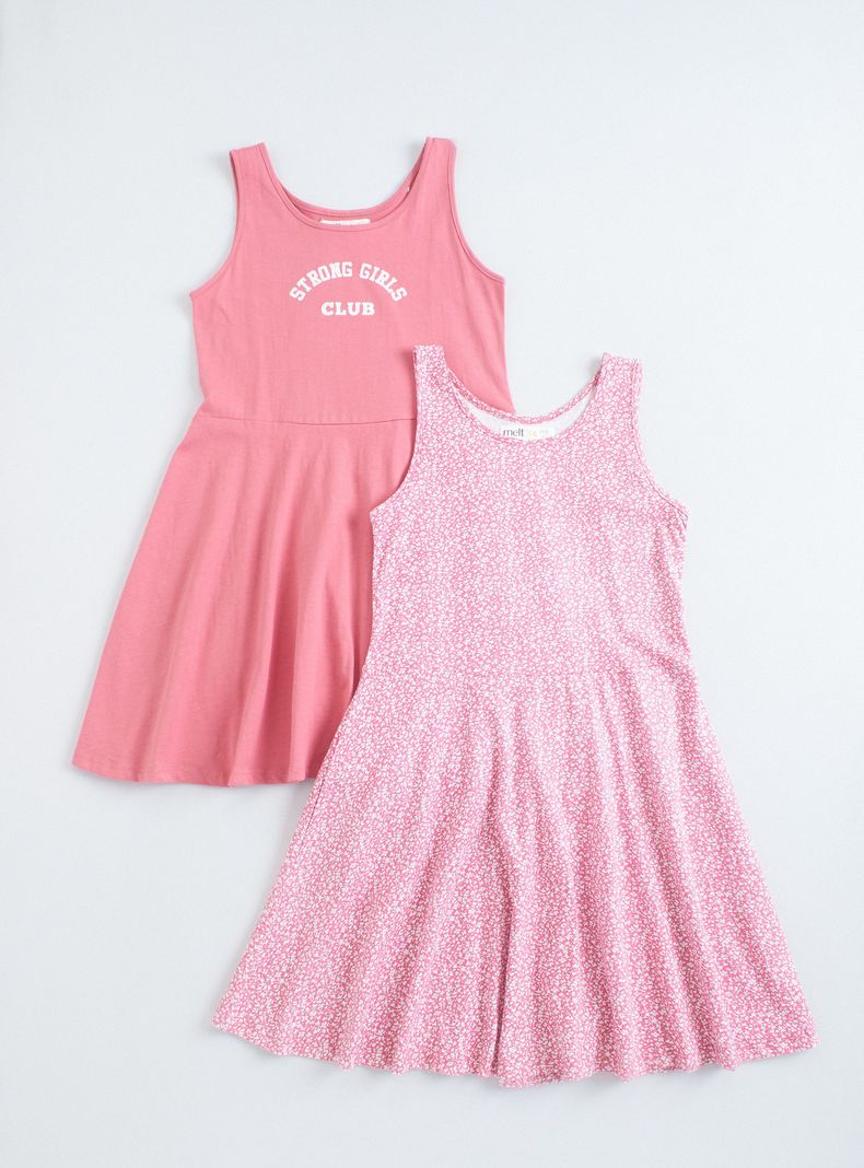 Vestido Bipack Skater Estampado Floral y Frontal-0
