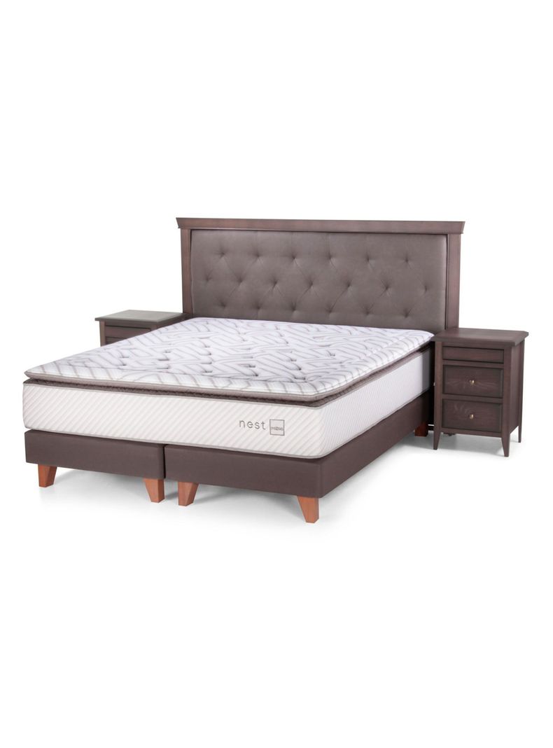 Cama Europea Nest 2 Plazas Base Dividida + Set Muebles Brera-0