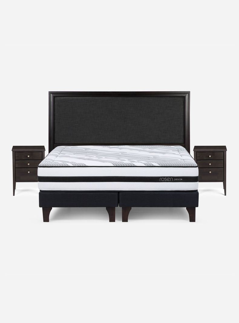 Cama Europea Driven King + Set Muebles Nolita Grafito-1