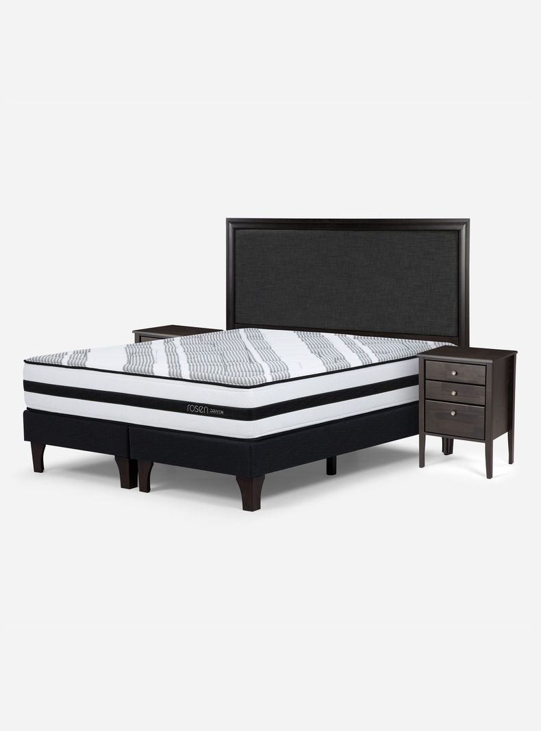 Cama Europea Driven King + Set Muebles Nolita Grafito-0