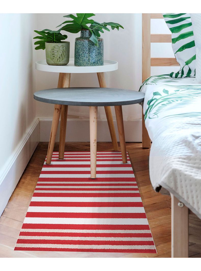 Bajada de Cama Kaleb 50x90 cm Rayas Rojas-2