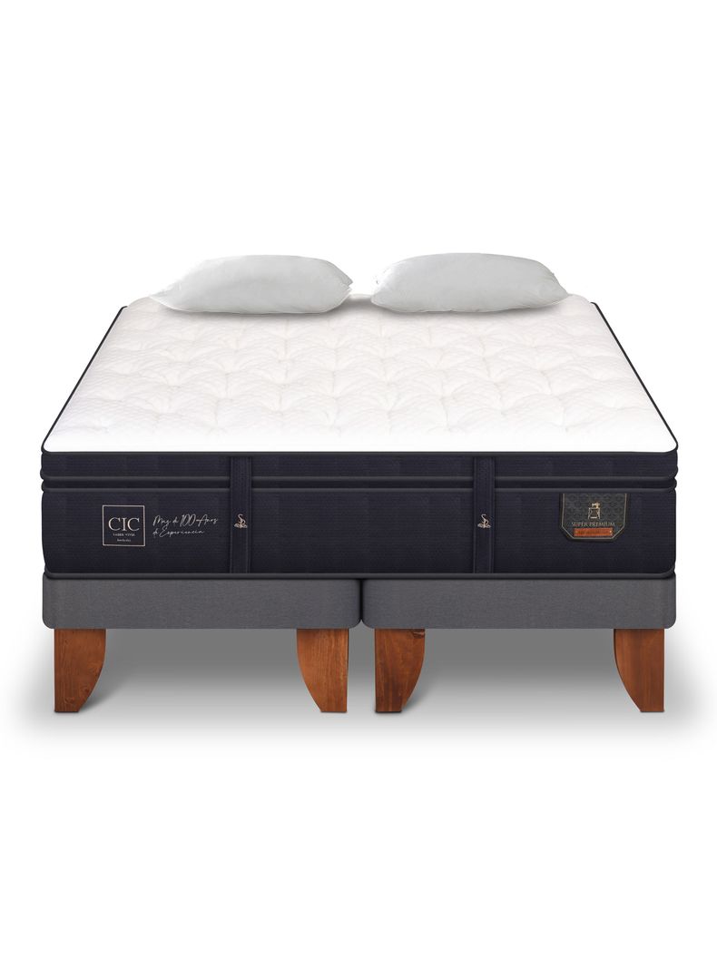 Cama Europea Super Premium 2 Plazas Base Dividida + Almohada-2