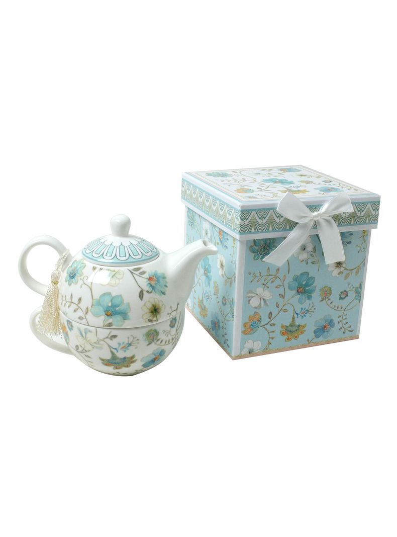 Tetera y Taza Flor Celeste-0
