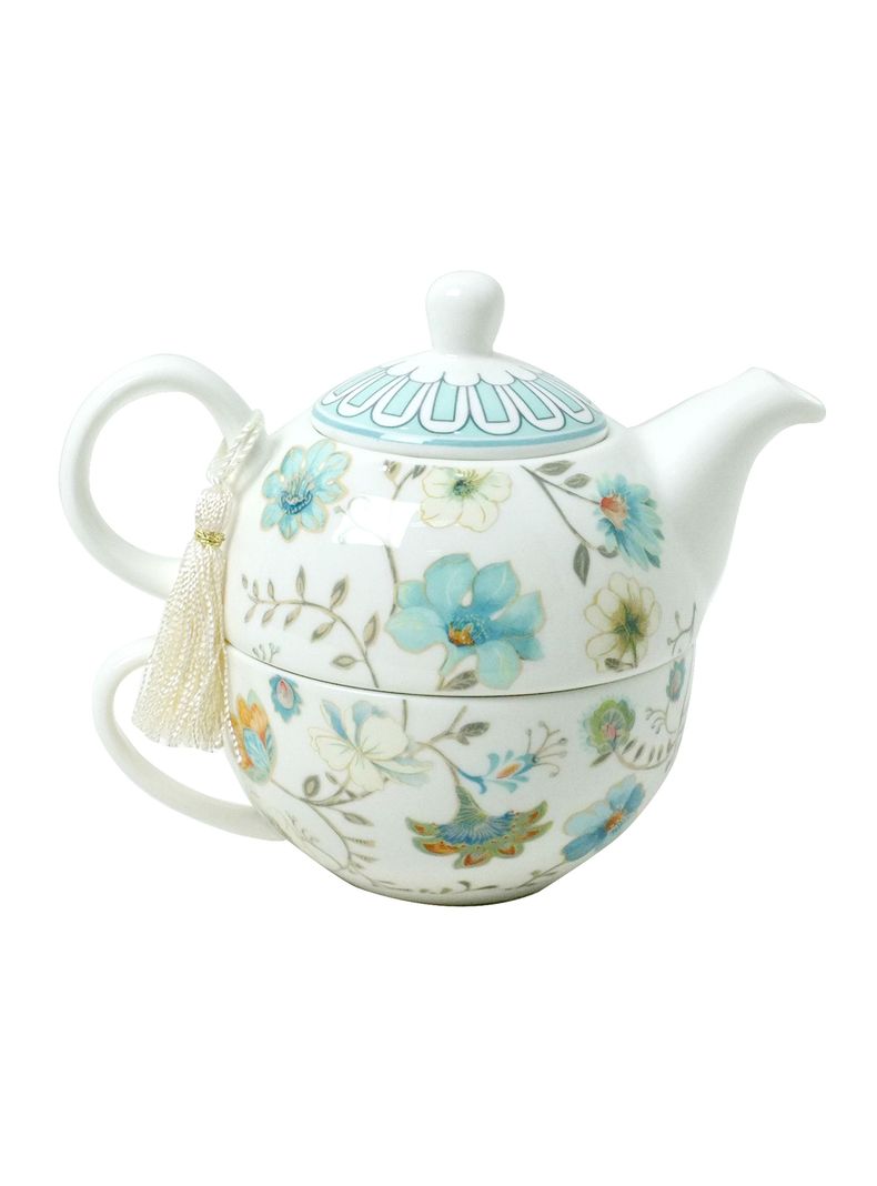 Tetera y Taza Flor Celeste-1