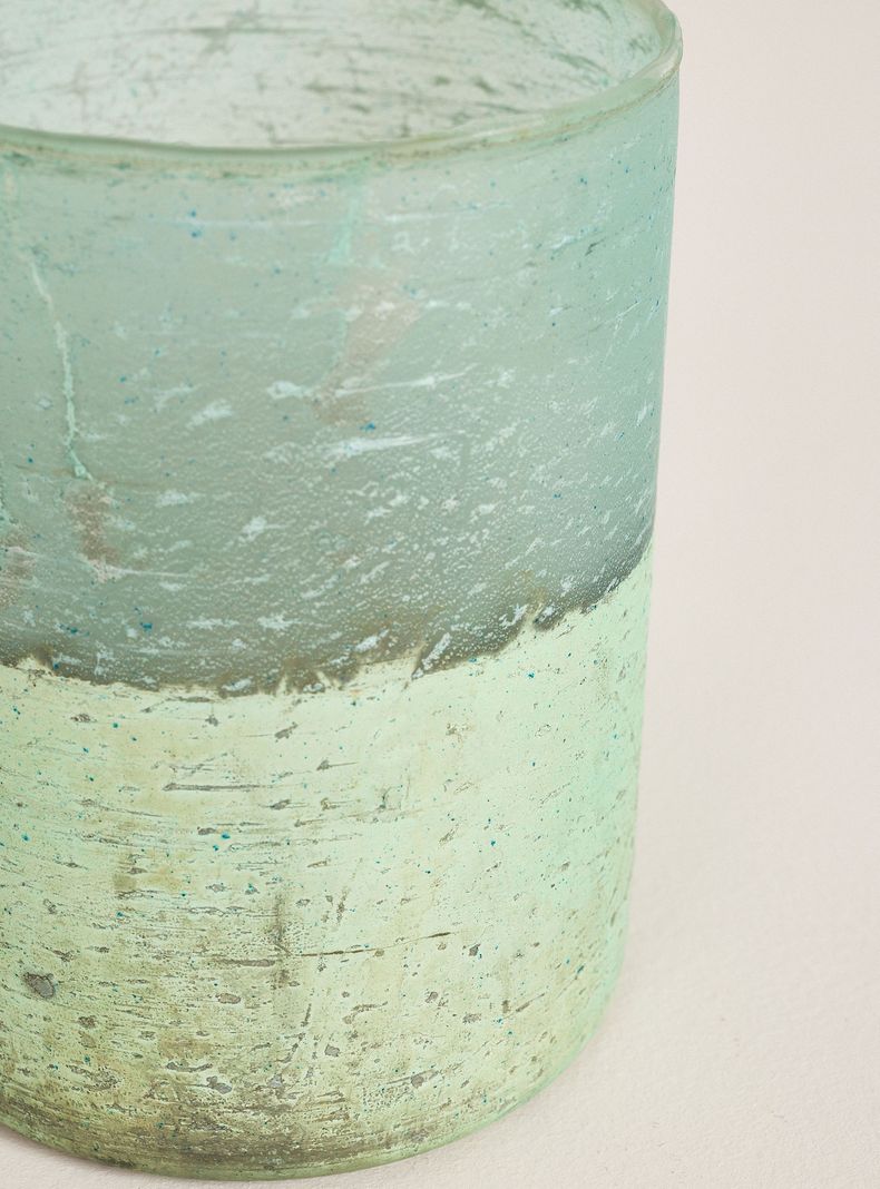Candelabro Vidrio Azul S-2