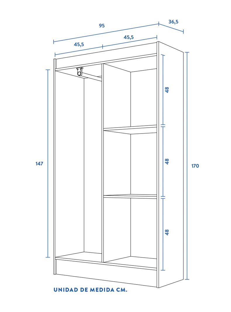 Clóset Bagua 4 Puertas Blanco-1