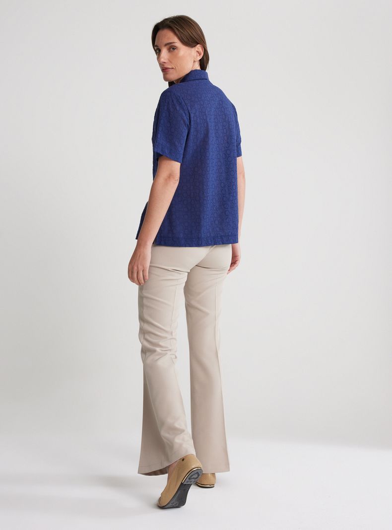 Blusa Camisa Broderie Manga Corta-5