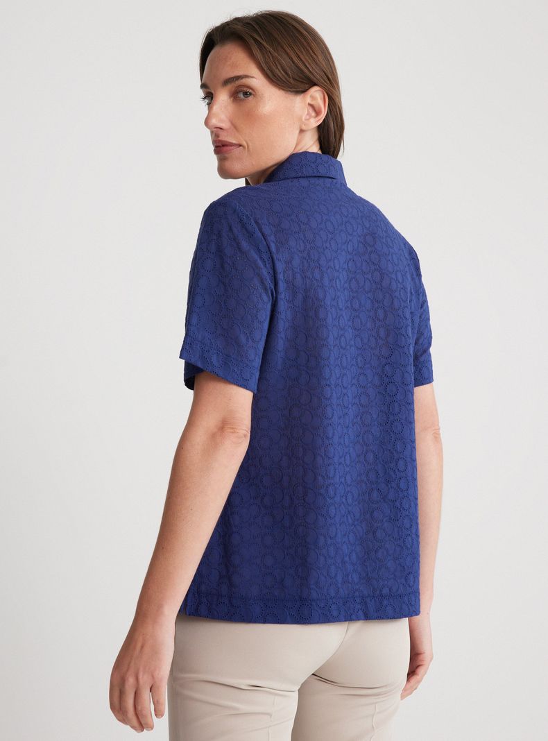 Blusa Camisa Broderie Manga Corta-1