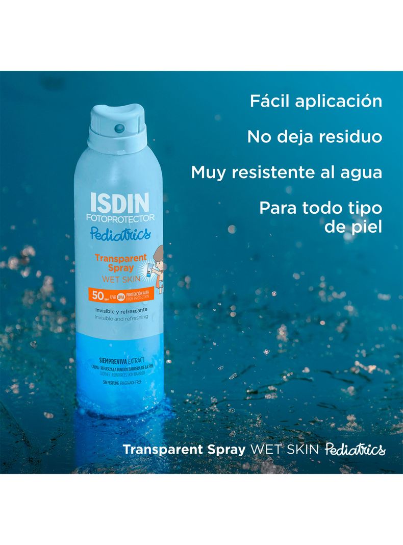 Bloqueador ISDIN Transparent Spray Pediatrics Wet Skin 250 ml SPF 50-2