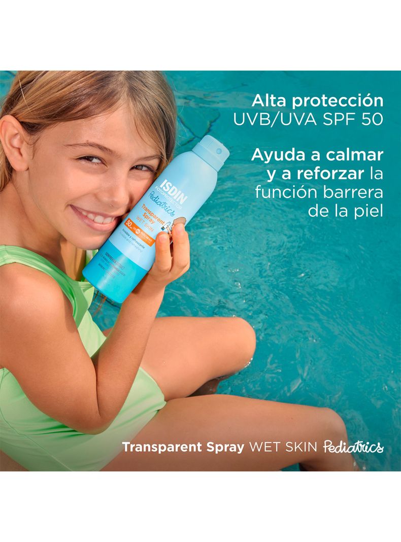 Bloqueador ISDIN Transparent Spray Pediatrics Wet Skin 250 ml SPF 50-1