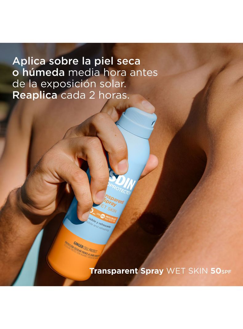 Bloqueador ISDIN Transparent Spray Wet Skin 250 ml SPF 50-5