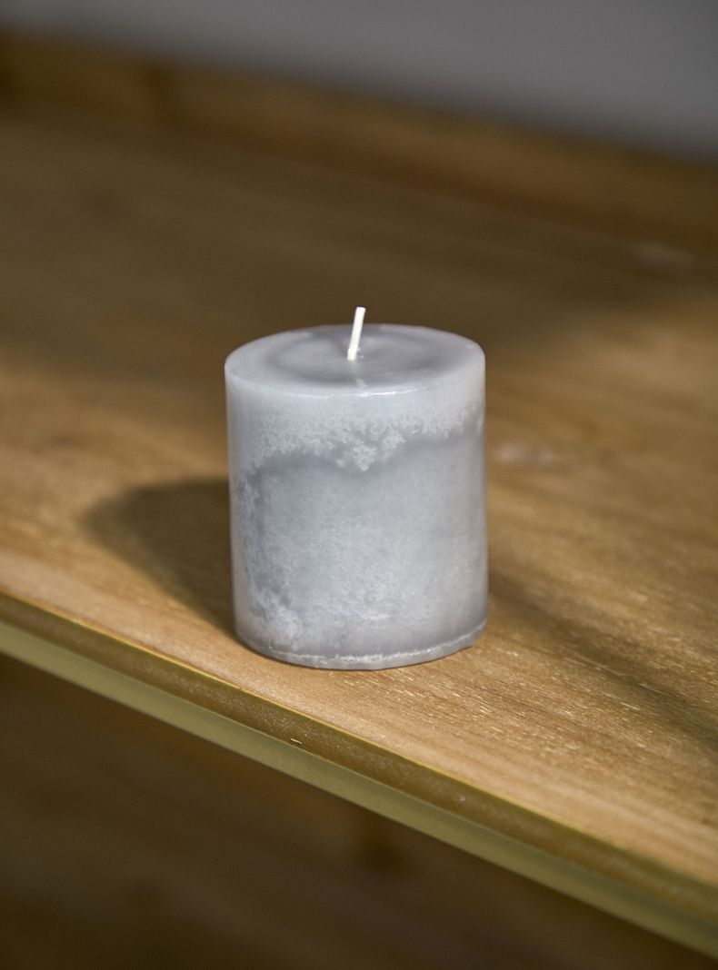 Vela Pilar Gris 7.5 cm-3