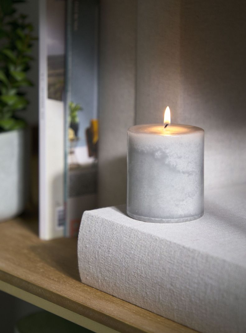 Vela Pilar Gris 7.5 cm-5