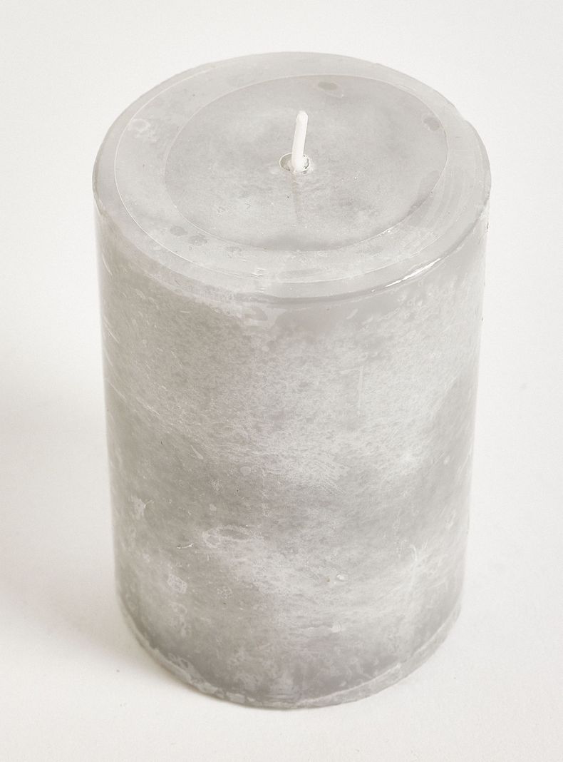 Vela Pilar Gris 10 cm-2