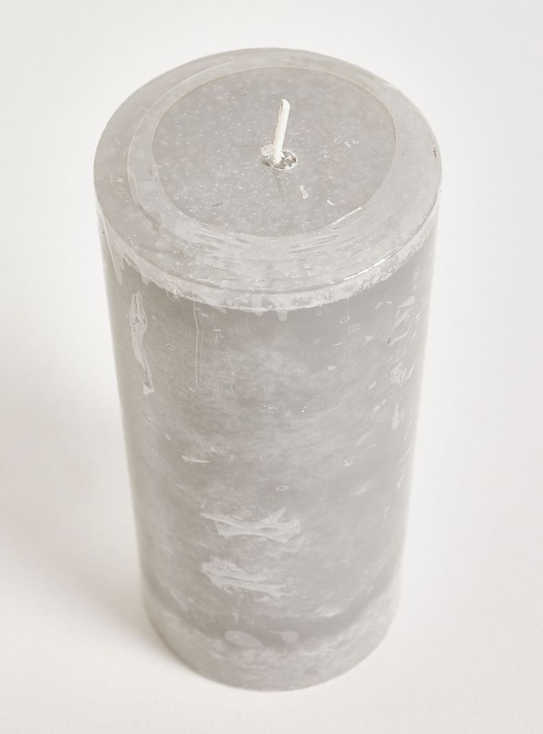 Vela Pilar Gris 15 cm-2