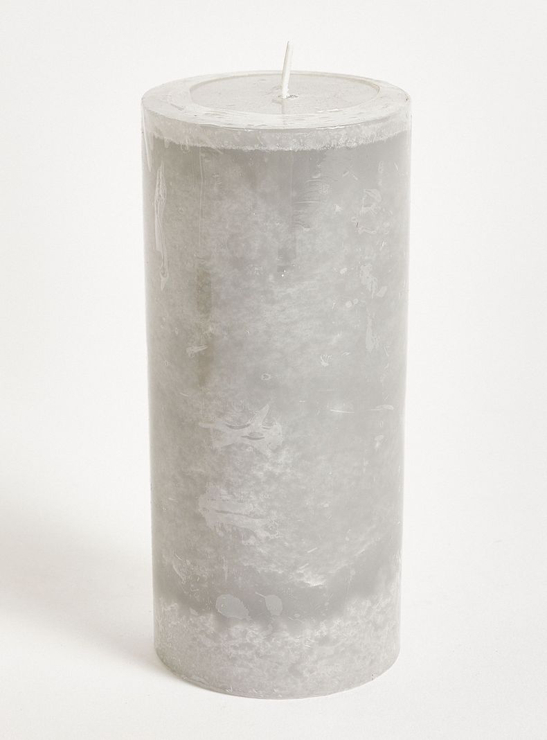 Vela Pilar Gris 15 cm-1