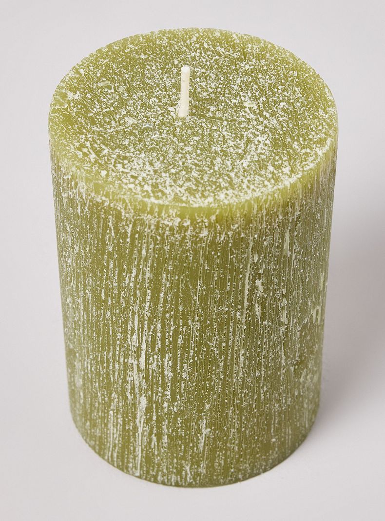 Vela Pilar Verde 10 cm-1