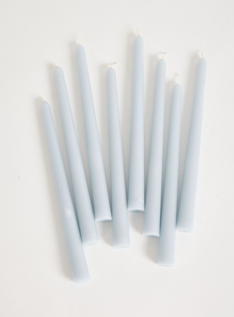 Pack 8 Velas Dinner Celeste 24.5 cm-1