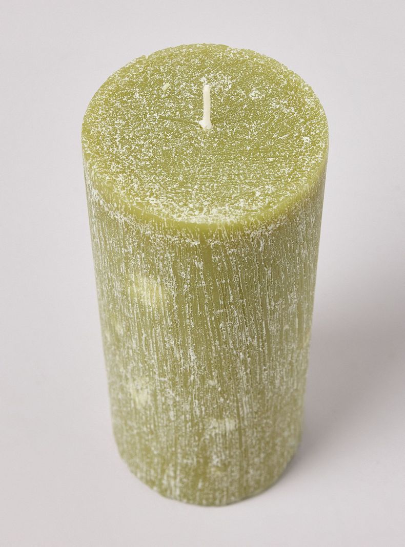 Vela Pilar Verde 15 cm-1