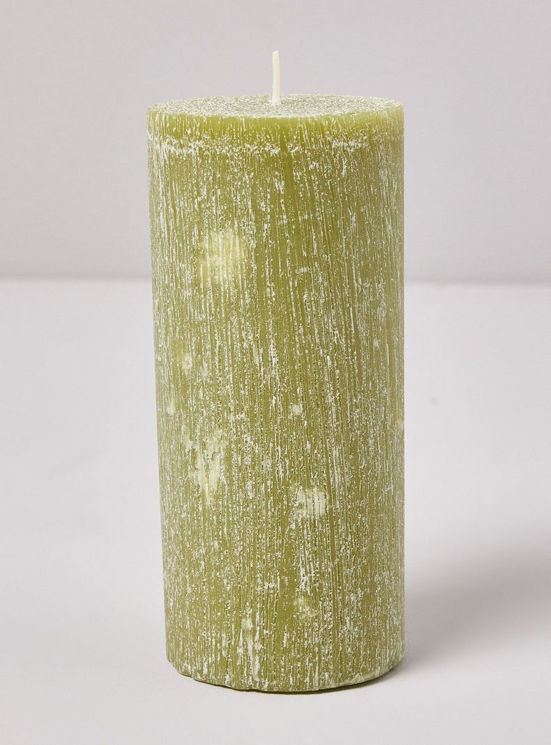 Vela Pilar Verde 15 cm-0