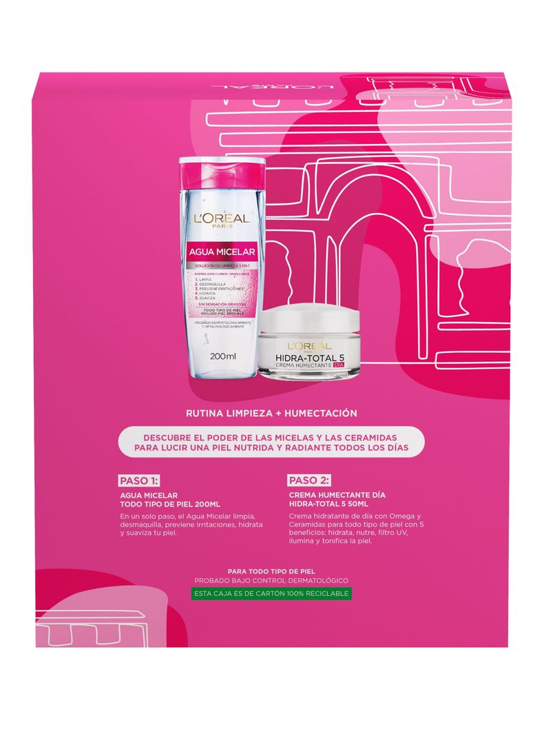 Set Dermo Expertise L'Oréal Paris Tratamiento Crema Ht5 Día + Agua Micelar 200 ml-5