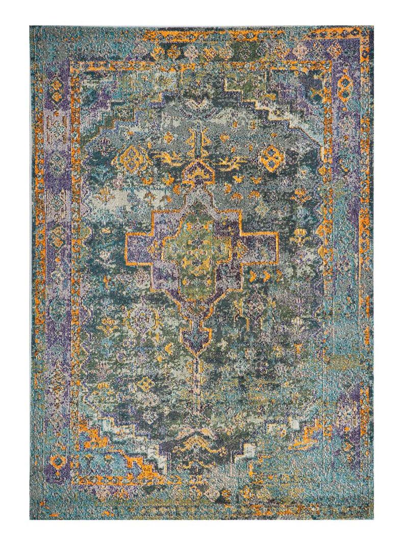 Alfombra Color Azul Bordes 160 x 230 cm-0