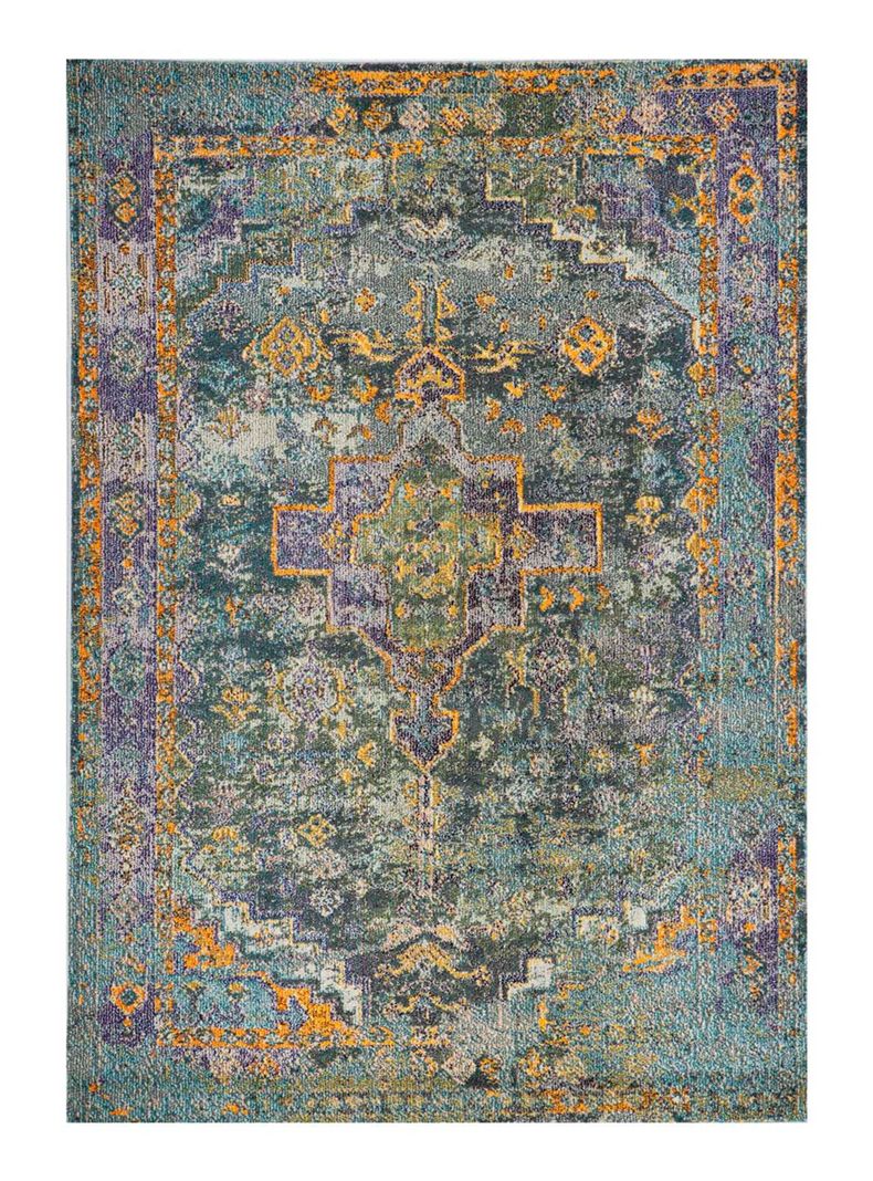 Alfombra Color Azul Bordes 190 x 290 cm-0