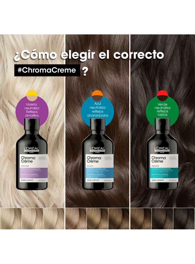 Shampoo Matizador Azul Chroma Crème Serie Expert 500 ml-6