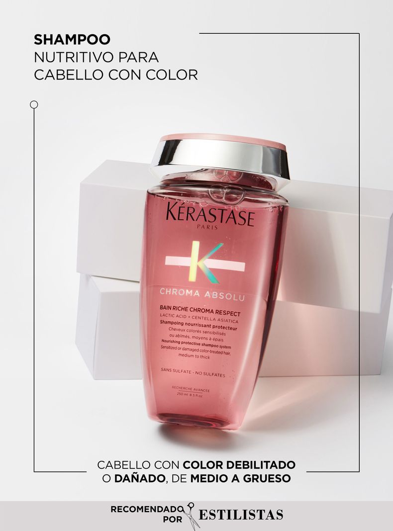 Shampoo Protección Del Color Cabello Grueso Bain Riche Chroma Respect Chroma Absolu 250ml-1