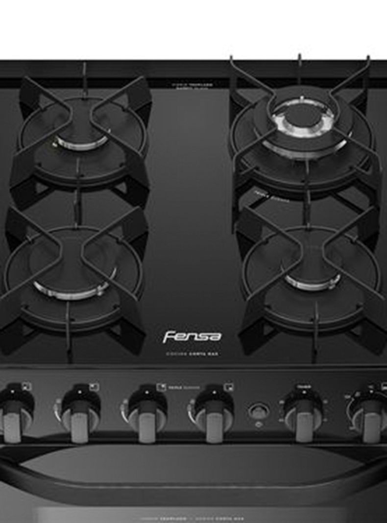 Cocina a Gas 4 Quemadores F 3000 BT Negro-2