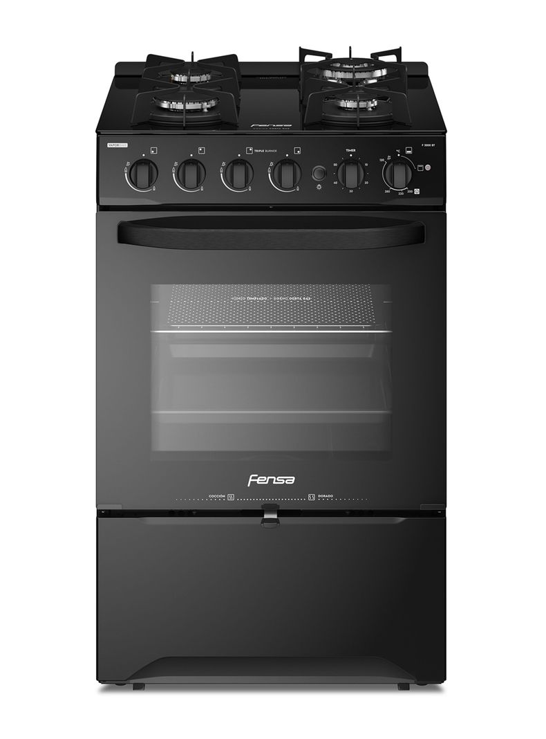 Cocina a Gas 4 Quemadores F 3000 BT Negro-0