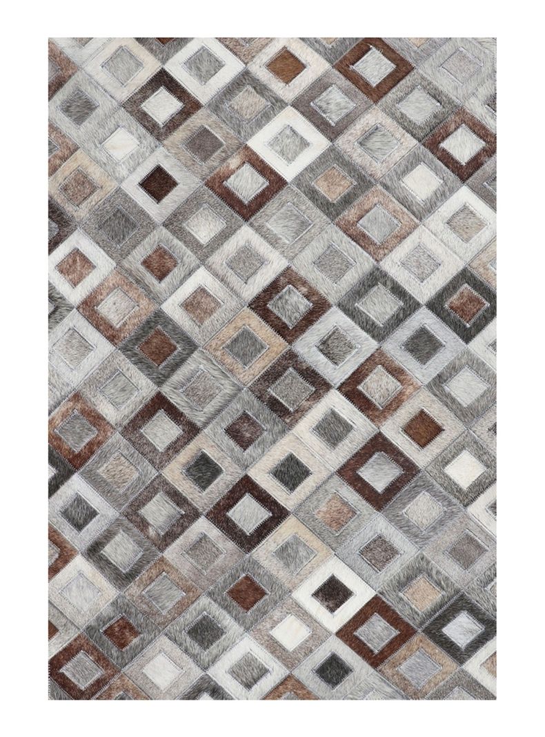 Alfombra Cuero Patch 160x230 cm Gris Natural-0