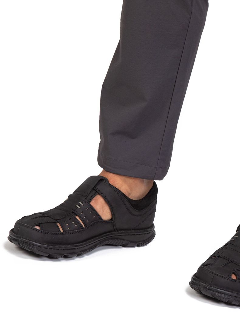 Sandalia 35289 Budapest Cuero Hombre Negro 39