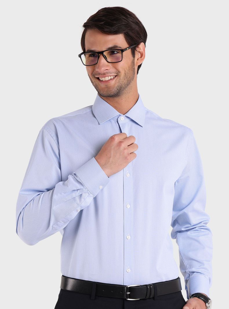 Camisa Diseño Mini Print Manga Larga-0
