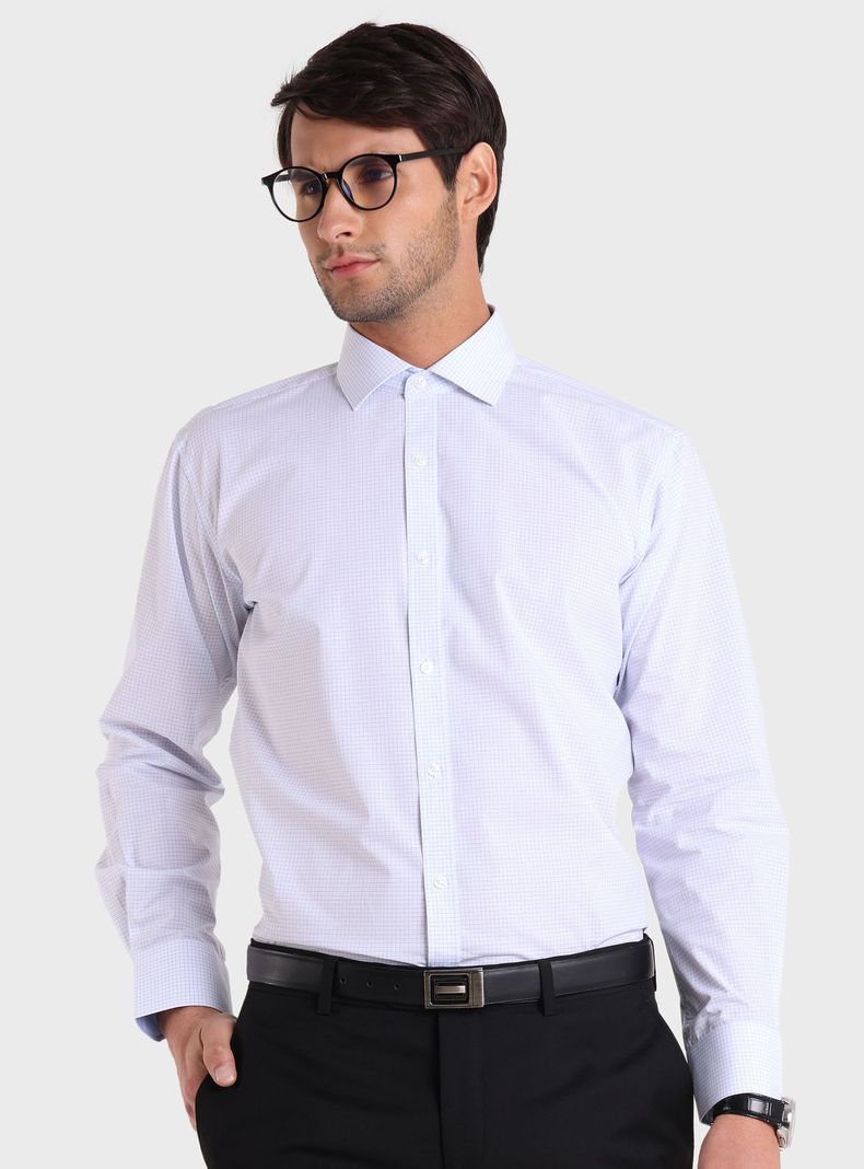 Camisa Regular Fit Cuadros Manga Larga-0