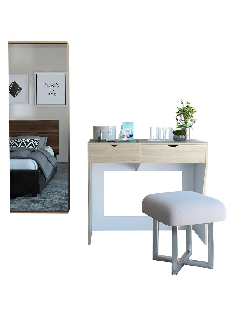 Mueble Tocador + Zapatero con Espejo Perla-0