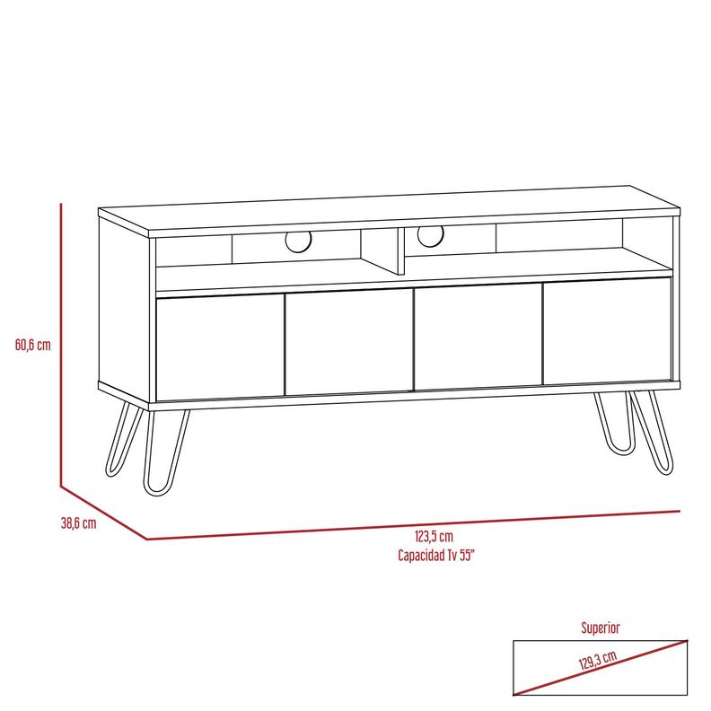 Rack TV 55" Vassel Miel Plomo TuHome-1