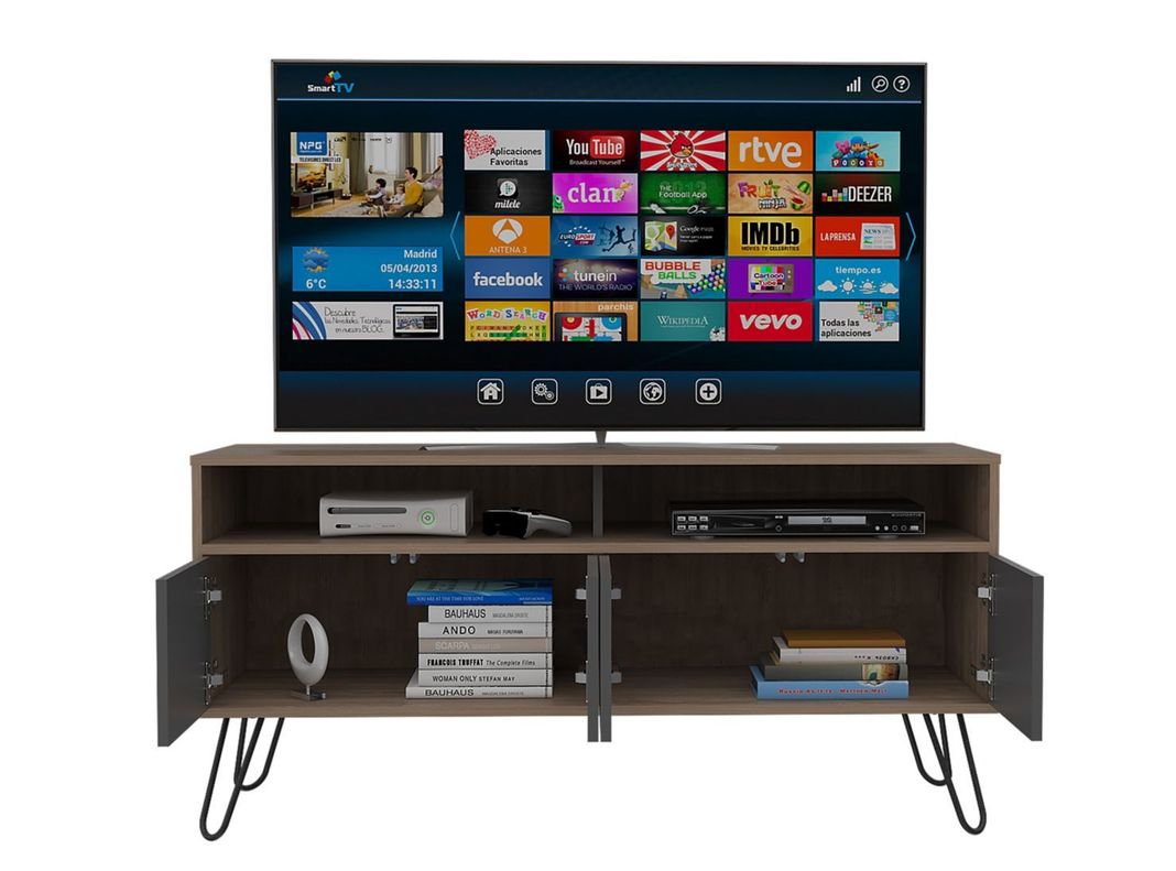 Rack TV 55" Vassel Miel Plomo TuHome-5