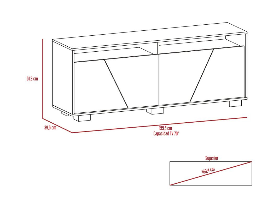 Rack TV 70" Fraktal Habano Miel TuHome-2
