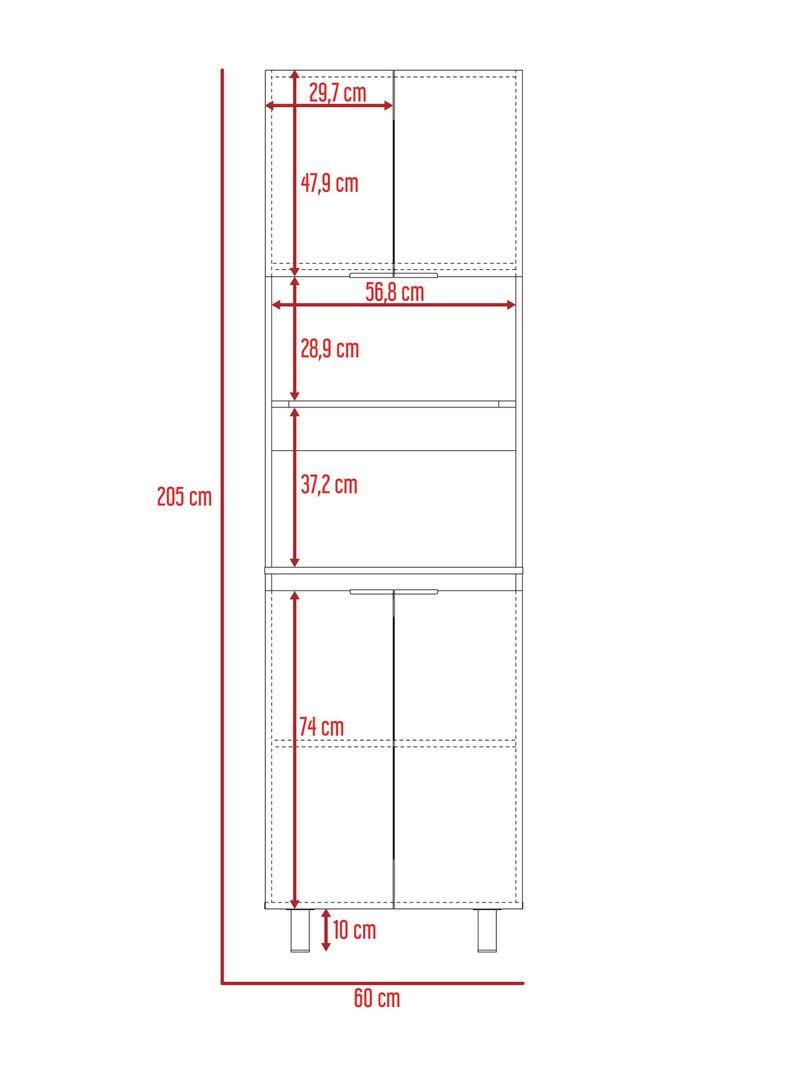 Mueble Microondas Fendi Gris-2