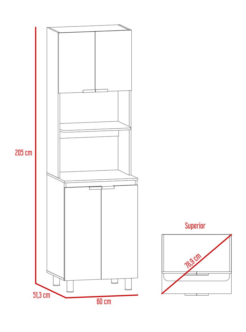 Mueble Microondas Fendi Gris-1