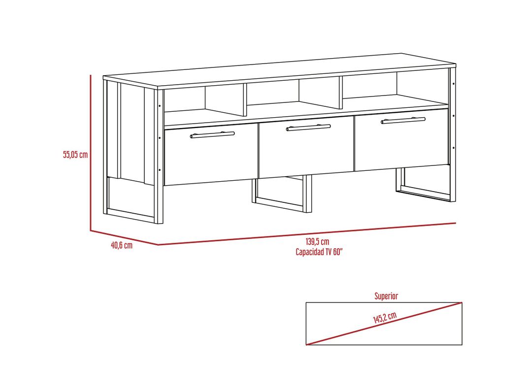 Rack TuHome TV 60" Magnum Miel-2