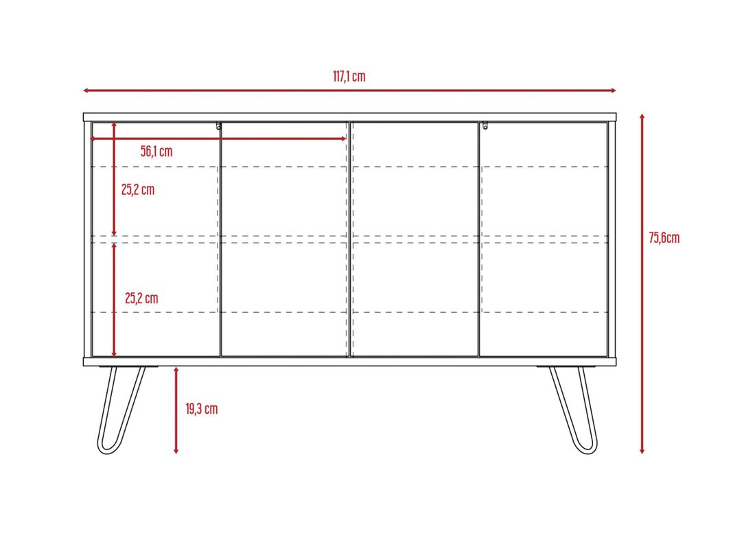 Combo Muebles Vassel Miel Plomo Buffet + Mesa de Centro TuHome-2