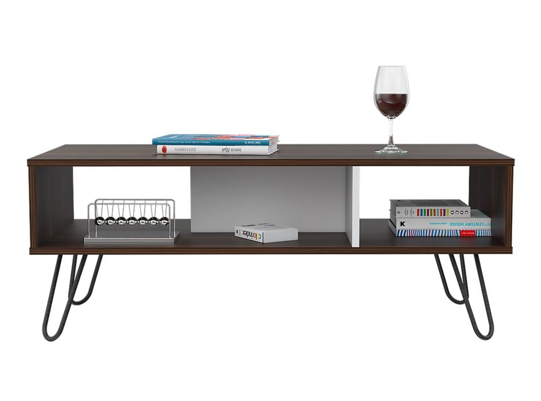 Combo Muebles Vassel Habano Blanco Bar + Mesa de Centro-3