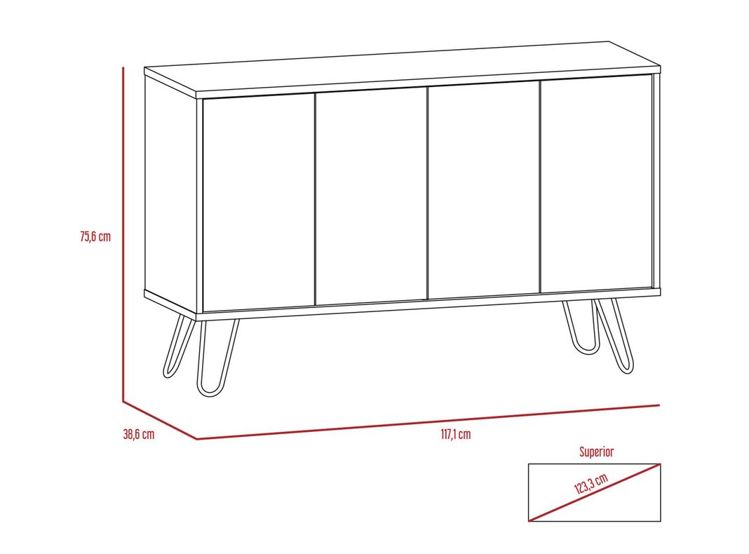 Combo Muebles Vassel Miel Plomo Buffet + Rack TV 55" TuHome-4