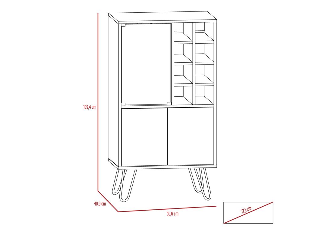 Combo Muebles Vassel Habano Blanco Biblioteca + Bar TuHome-2