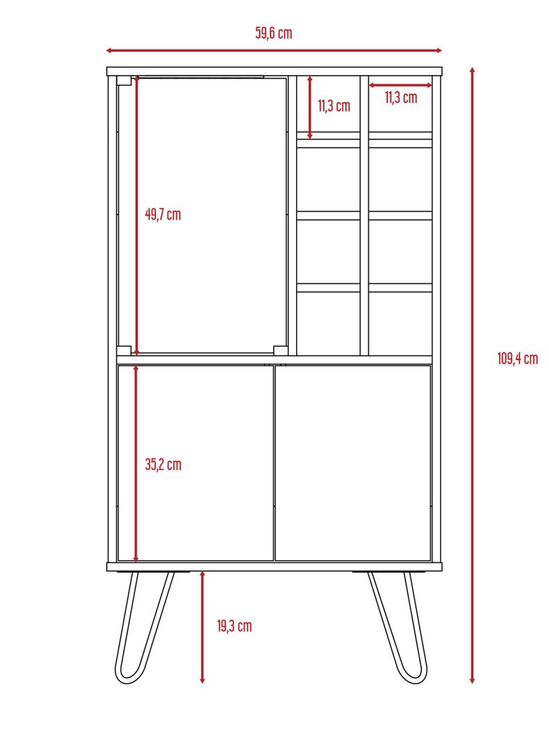 Combo Muebles Vassel Habano Blanco Biblioteca + Bar TuHome-1